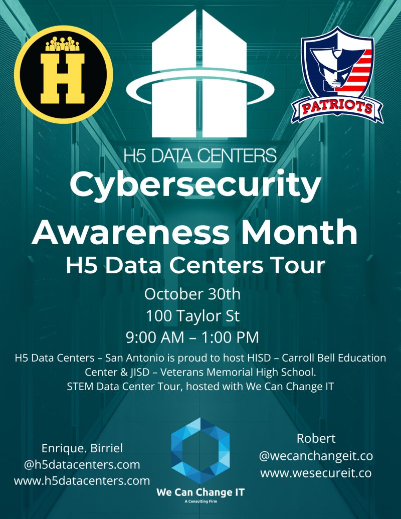 Hands-on data center tour during a We Can Change IT student technology program.